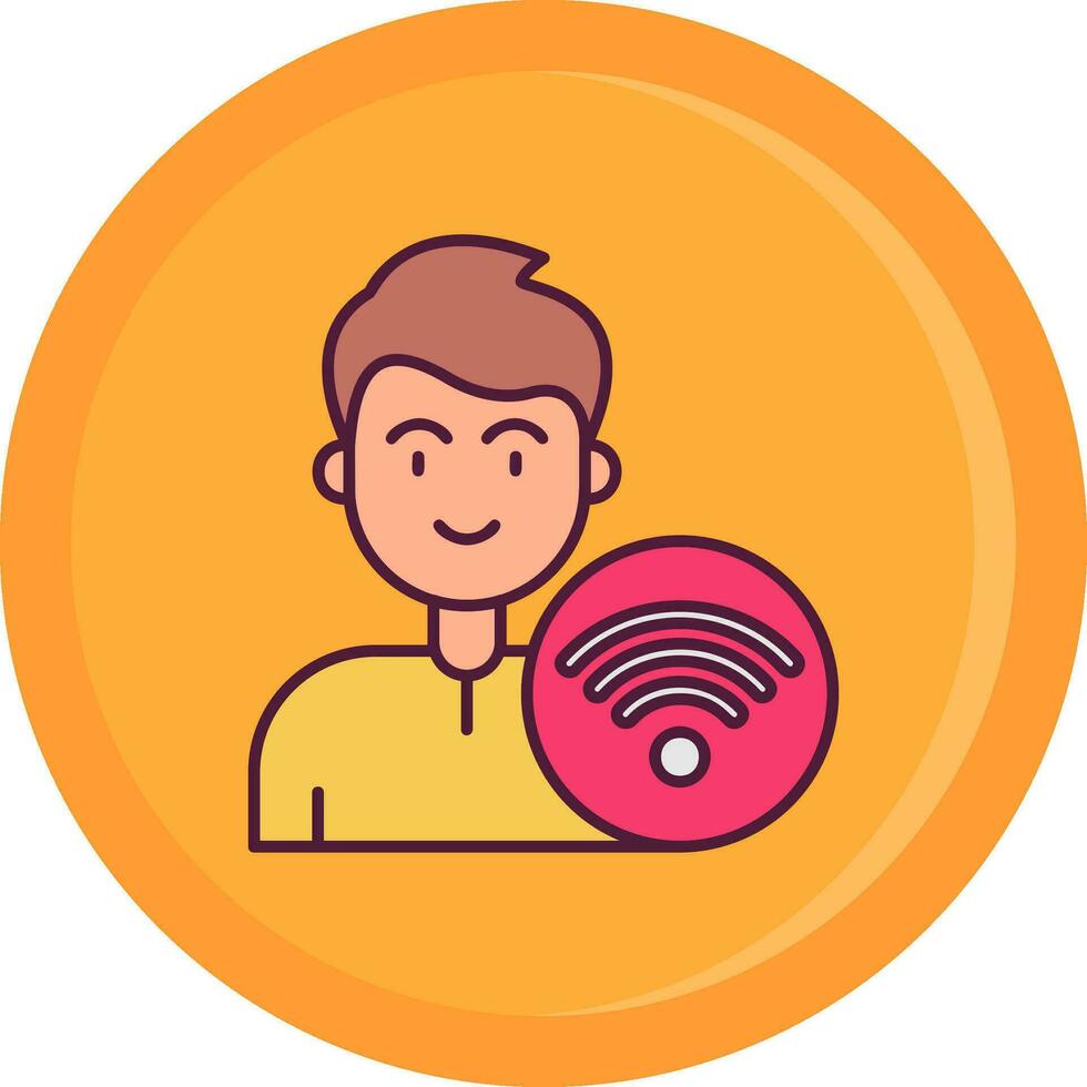 Wifi Line Filled Icon vector