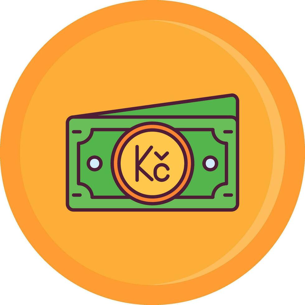 Koruna Line Filled Icon vector