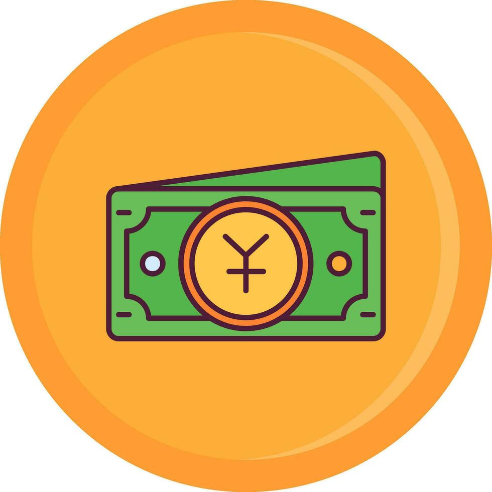 Yuan Line Filled Icon vector