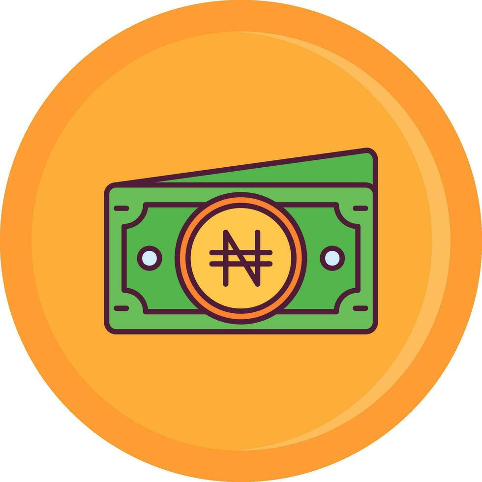 Naira Line Filled Icon vector