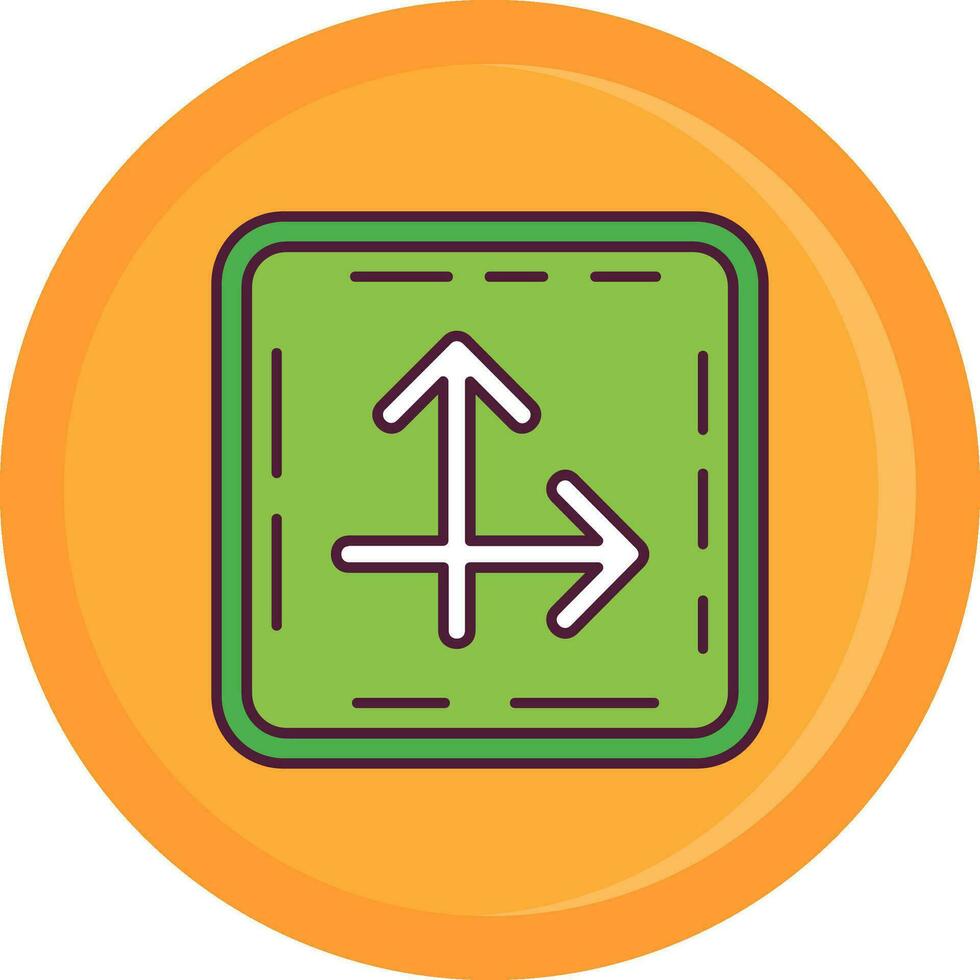 Intersect Line Filled Icon vector