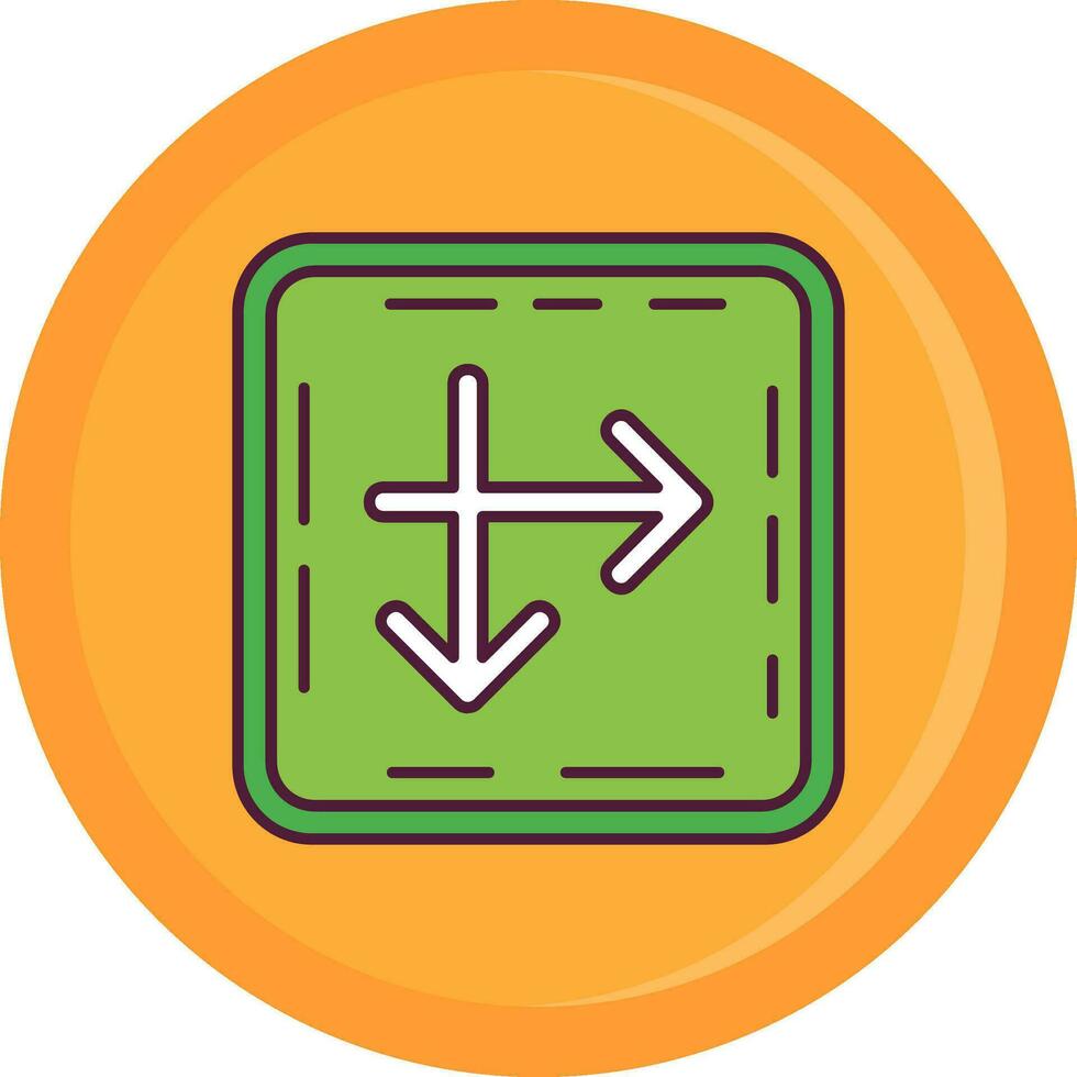 Intersect Line Filled Icon vector