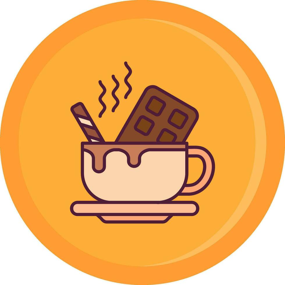 Hot Chocolate Line Filled Icon vector