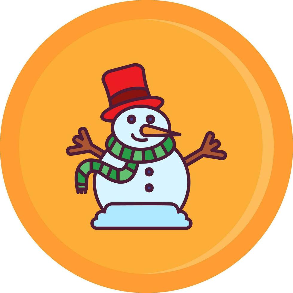 monigote de nieve línea lleno icono vector