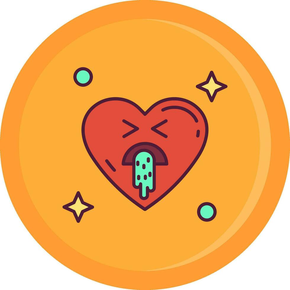 Vomit Line Filled Icon vector