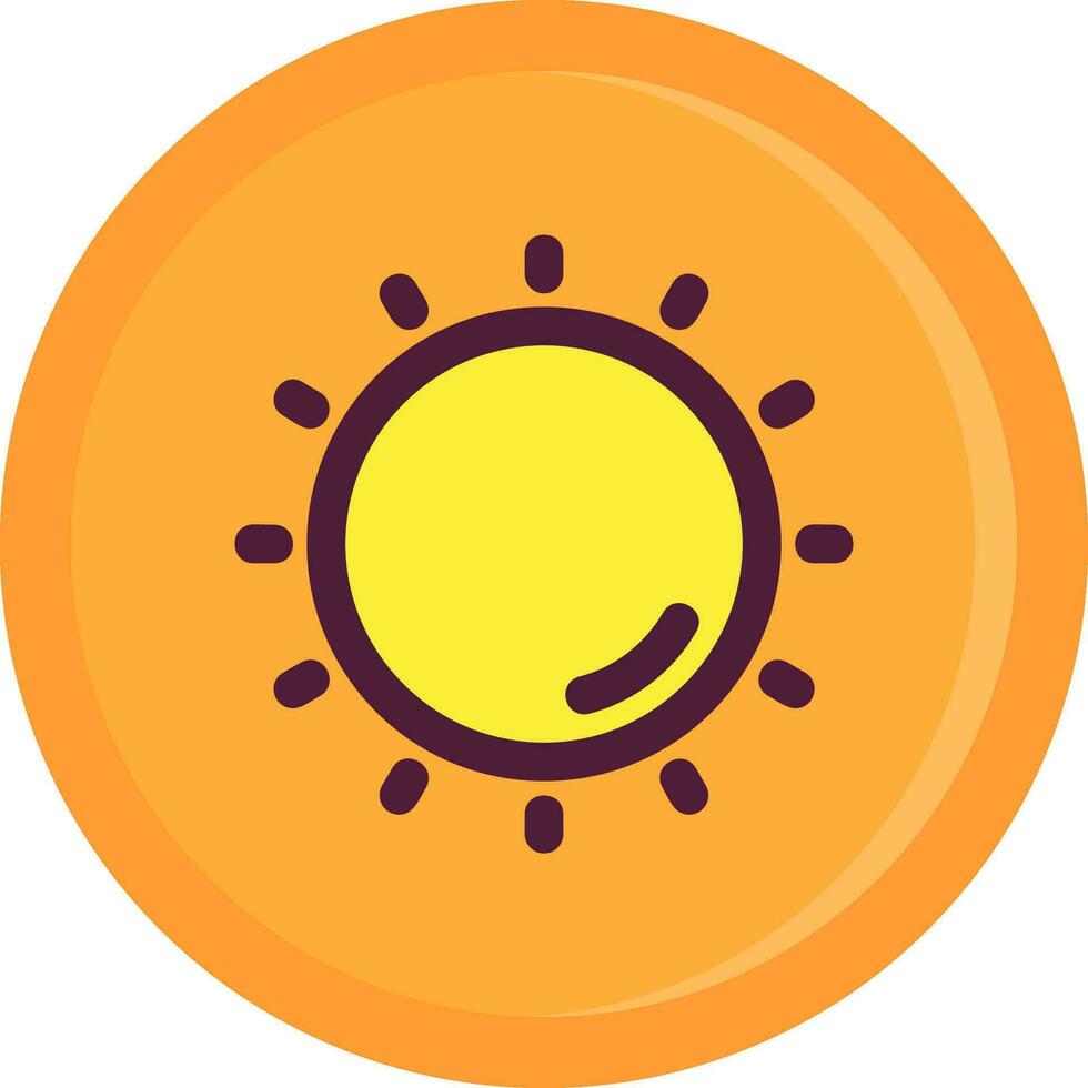 icono lleno de línea de sol vector