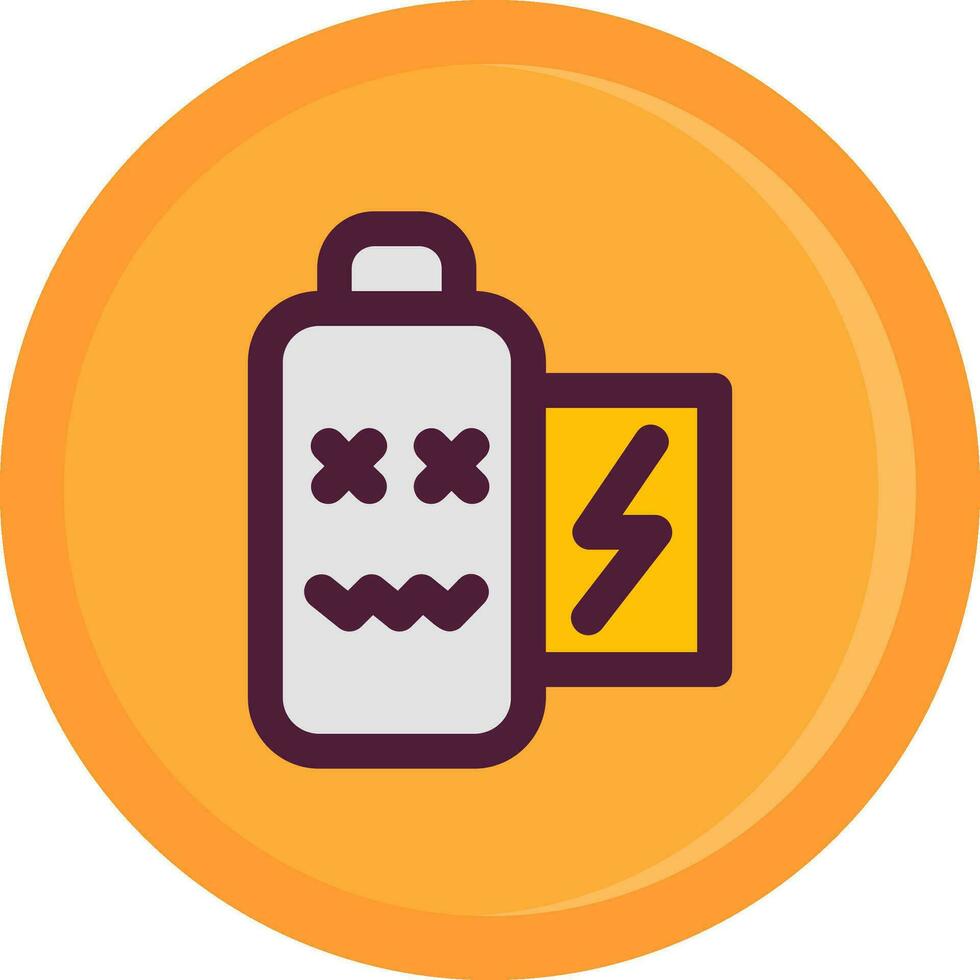 Battery dead Line Filled Icon vector