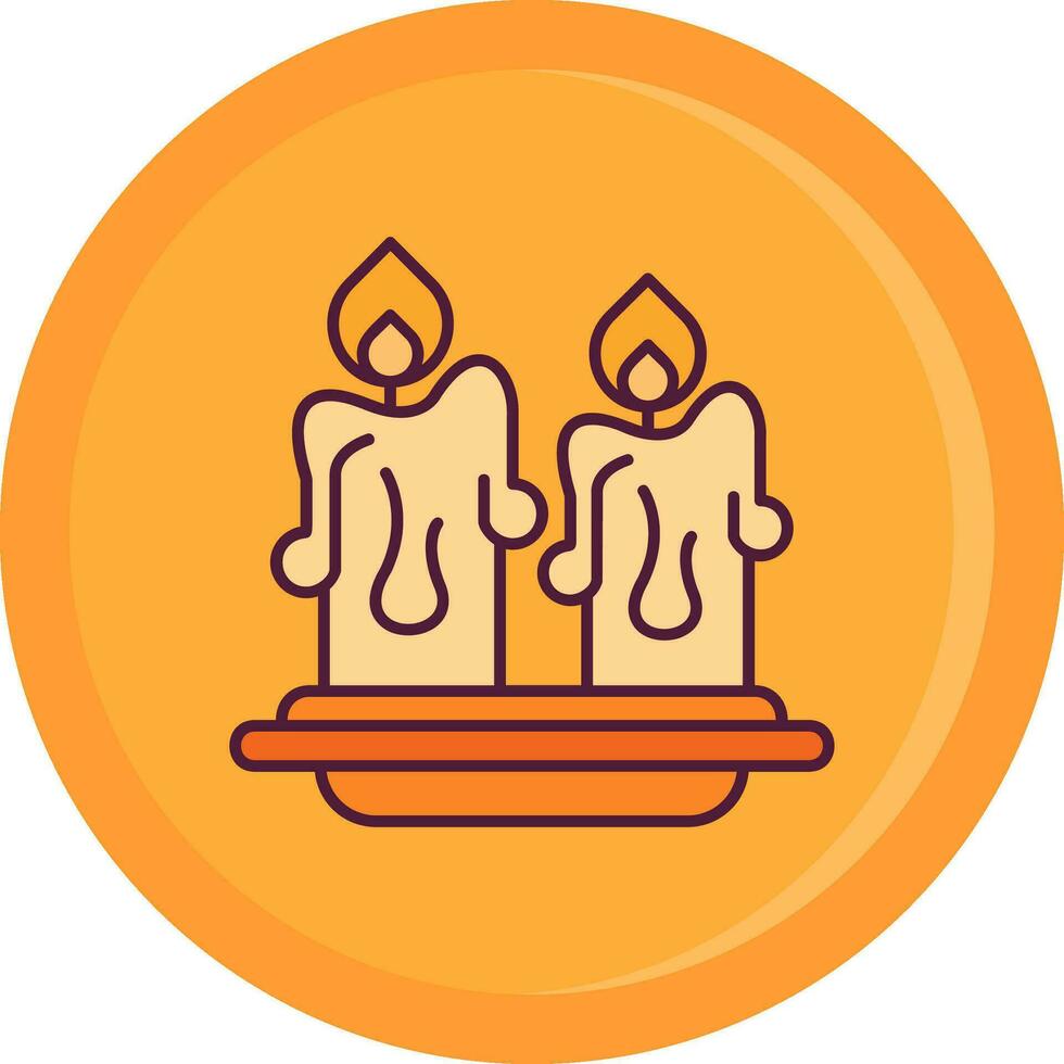 velas línea lleno icono vector