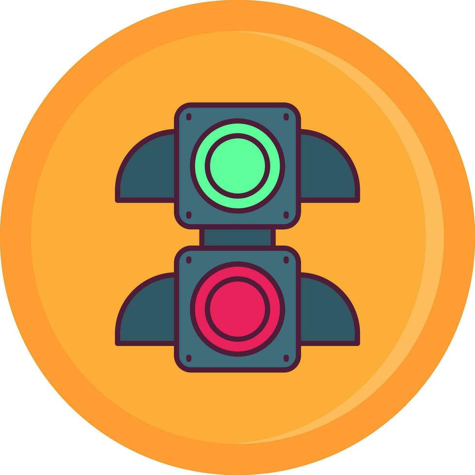Traffic light Line Filled Icon vector