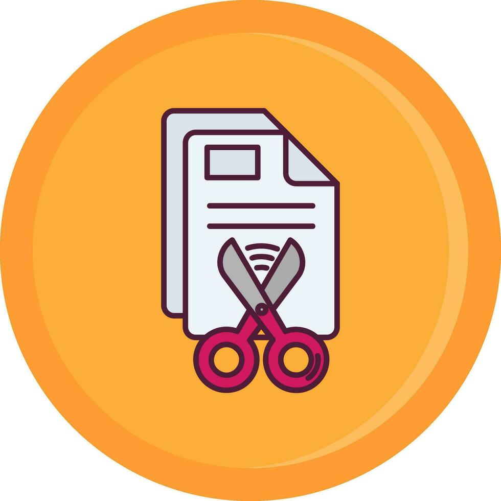 Cut Line Filled Icon vector