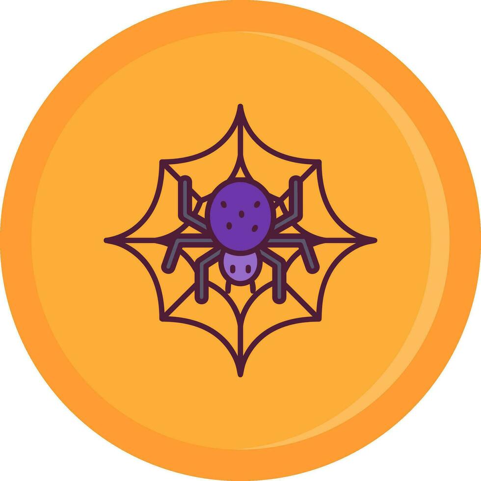 Spider web Line Filled Icon vector