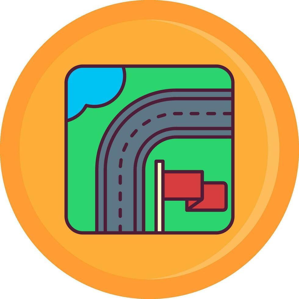 Destination Line Filled Icon vector