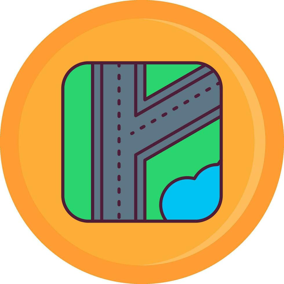 Road Line Filled Icon vector