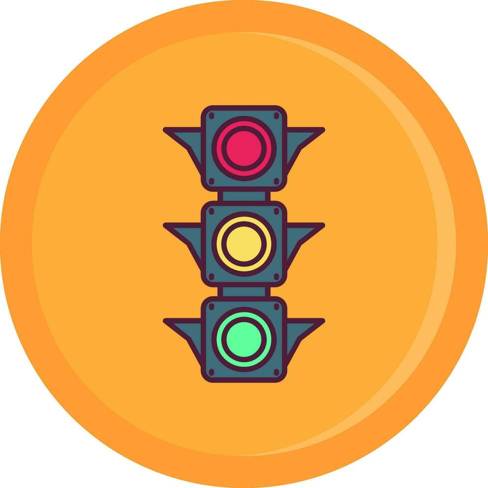 Traffic light Line Filled Icon vector