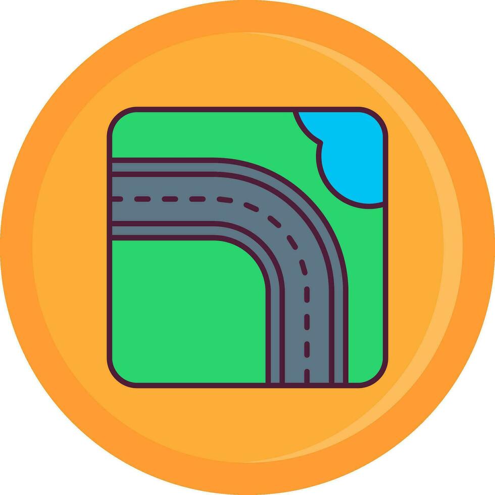 Highway Line Filled Icon vector
