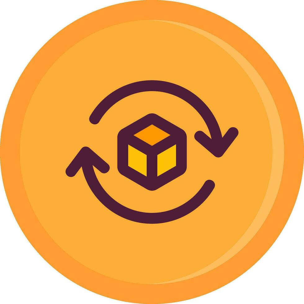 3d rotate 2 Line Filled Icon vector