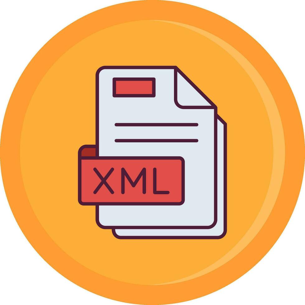 Xml Line Filled Icon vector