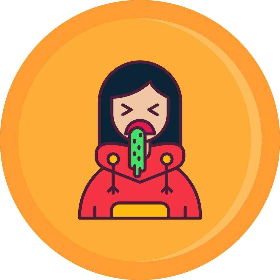 Vomit Line Filled Icon vector