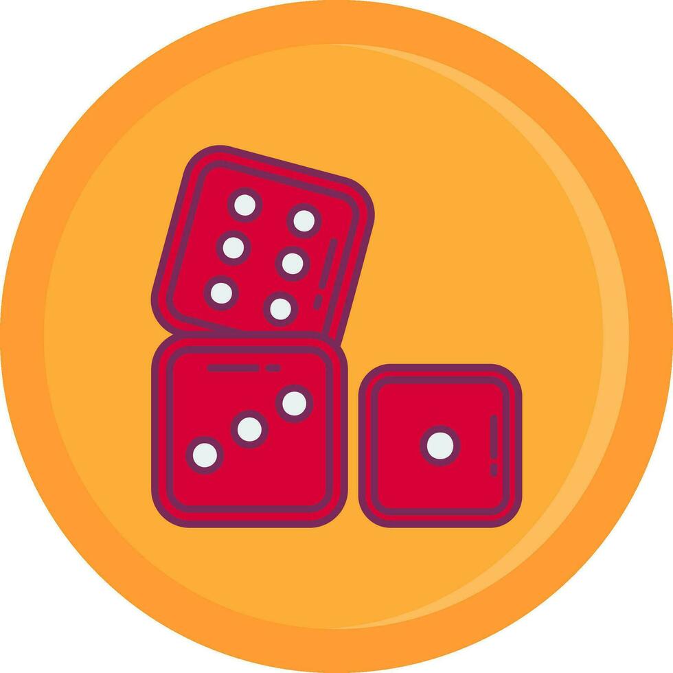 Dices Line Filled Icon vector