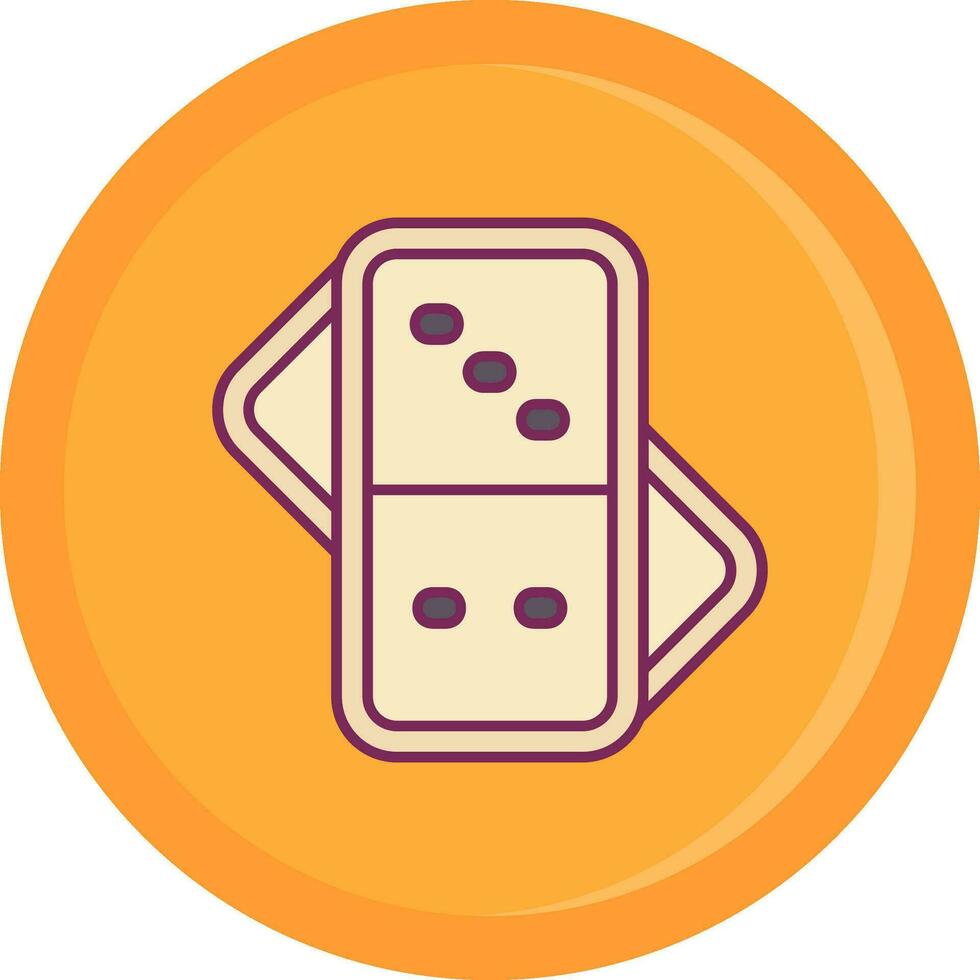 Domino Line Filled Icon vector