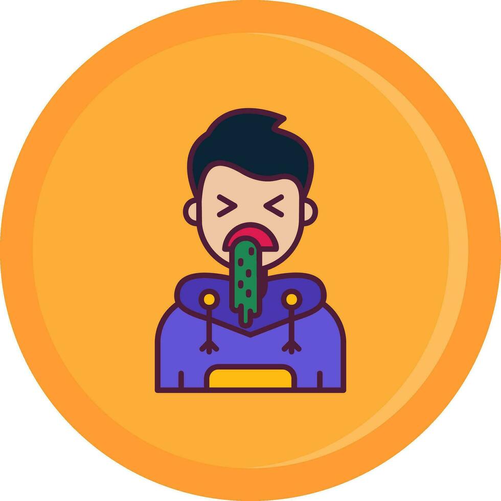 Vomit Line Filled Icon vector