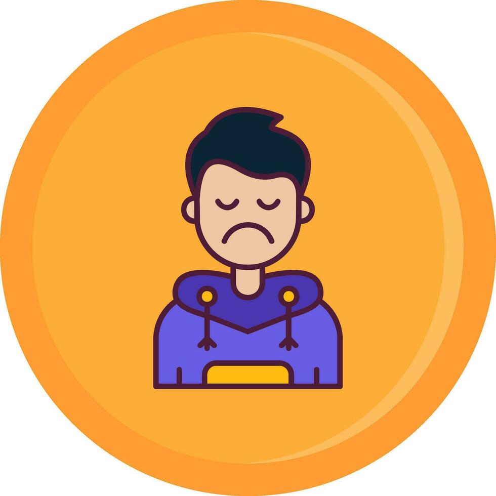 triste línea lleno icono vector