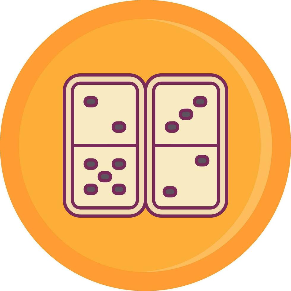 Domino Line Filled Icon vector