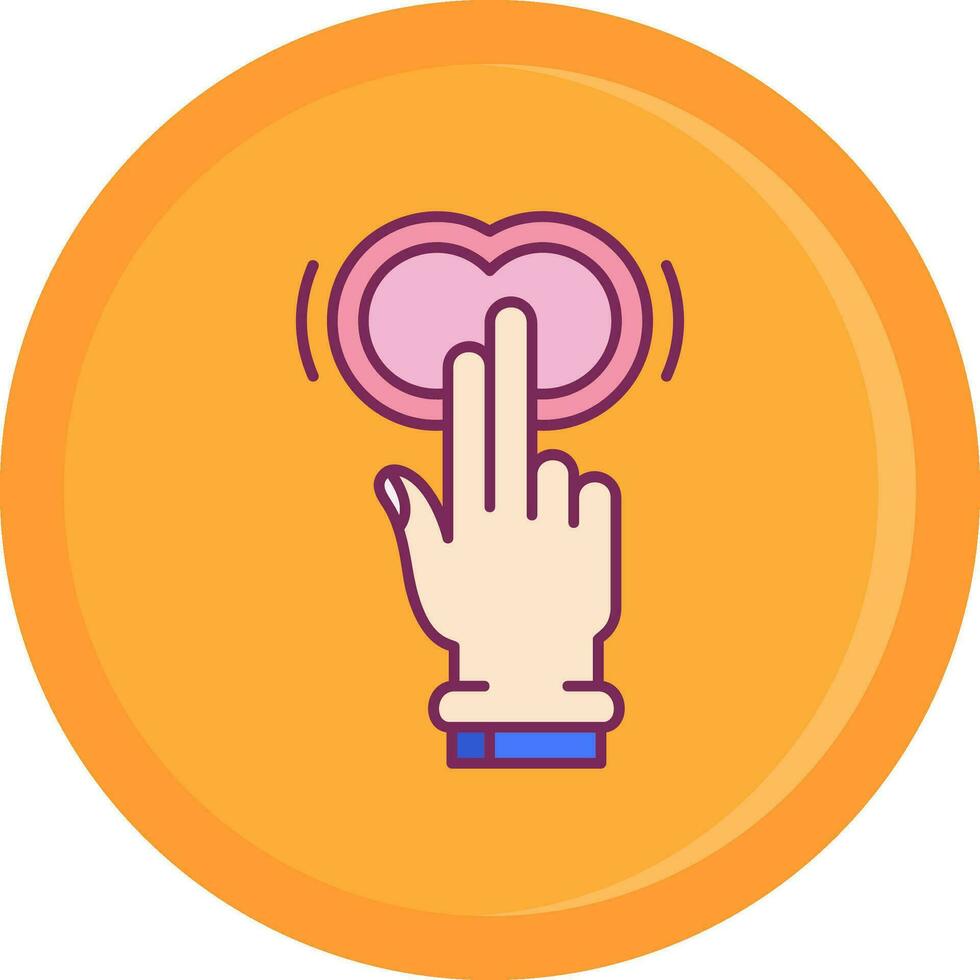 Two Fingers Double Tap Line Filled Icon vector