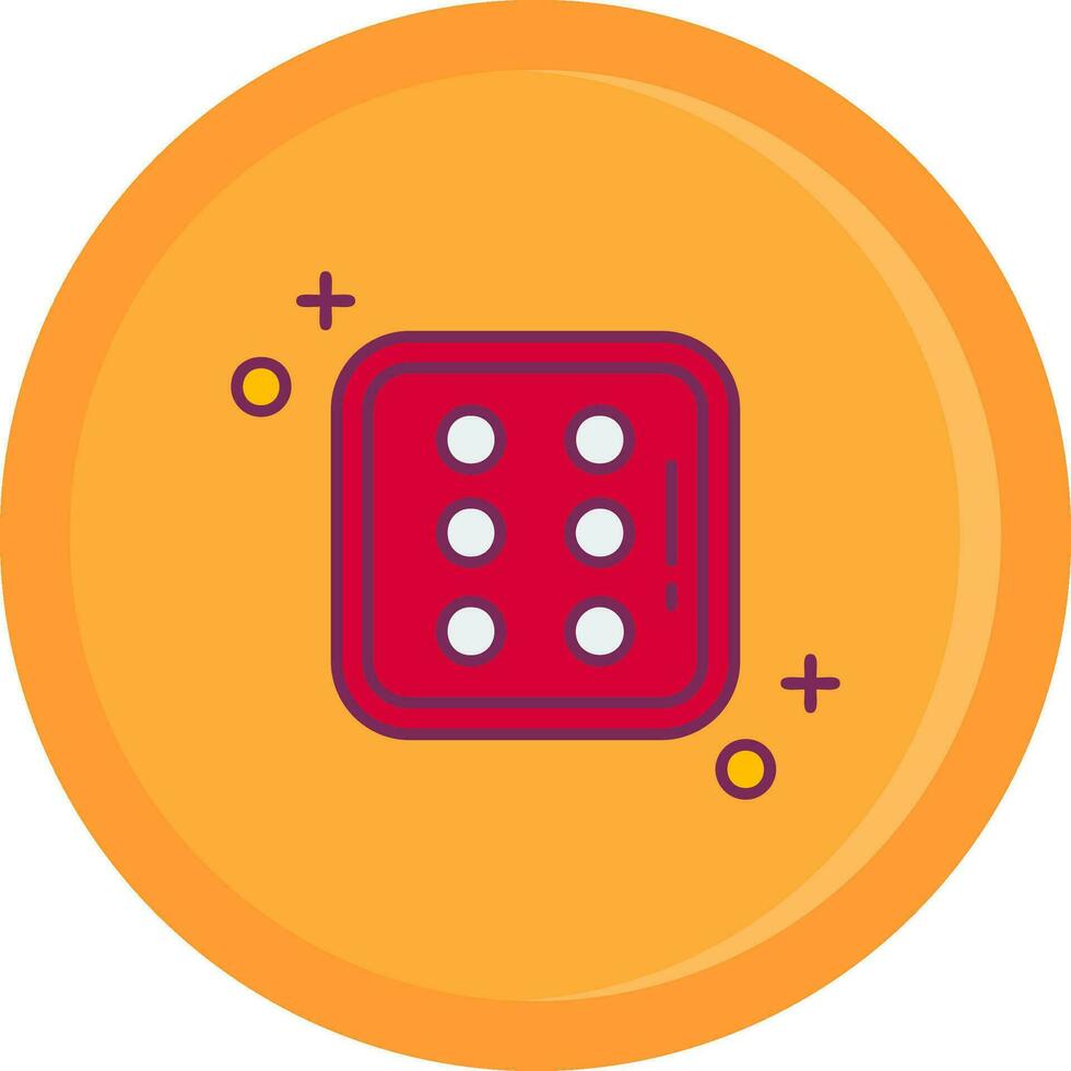 Dice six Line Filled Icon vector