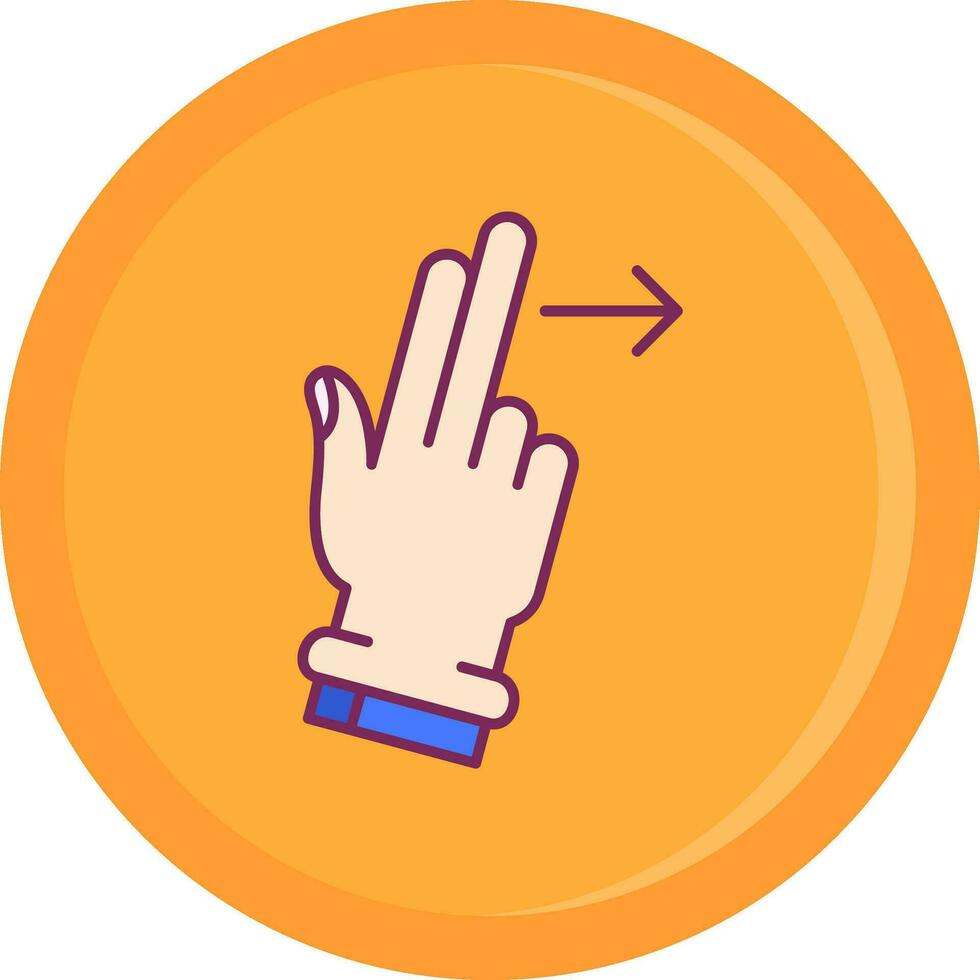 Two Fingers Right Line Filled Icon vector