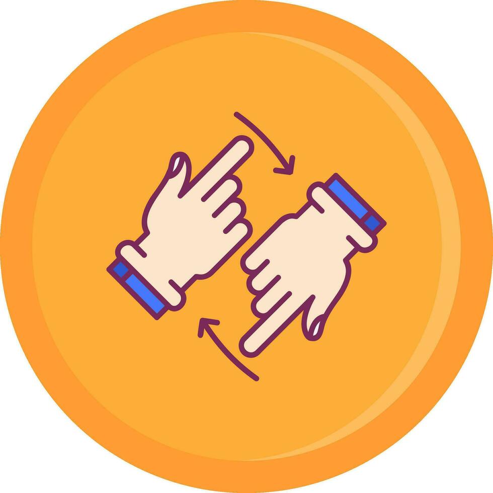 Rotate Two Hands Line Filled Icon vector