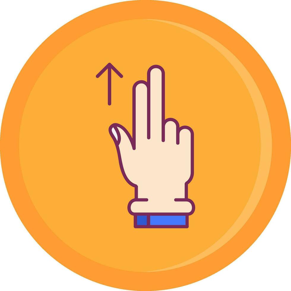 Two Fingers Up Line Filled Icon vector