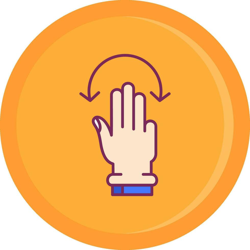 Three Fingers Rotate Line Filled Icon vector