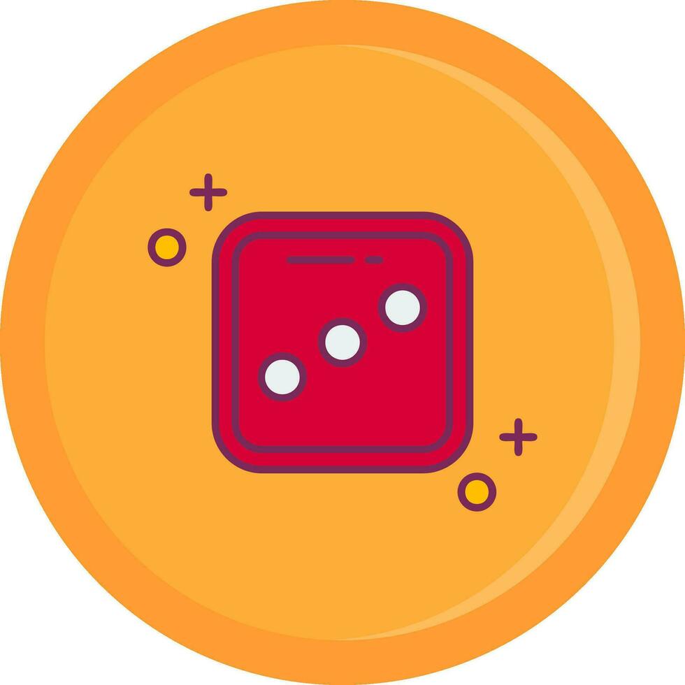 Dice three Line Filled Icon vector