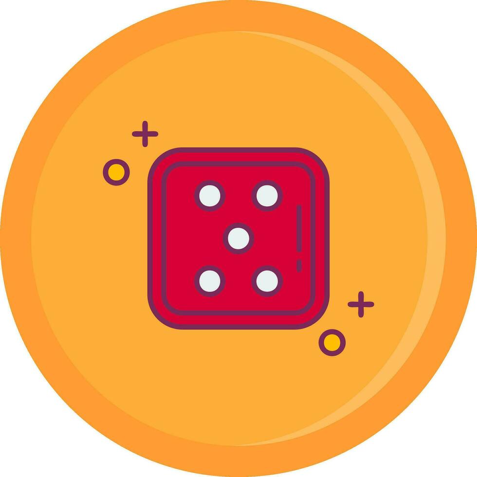 Dice five Line Filled Icon vector