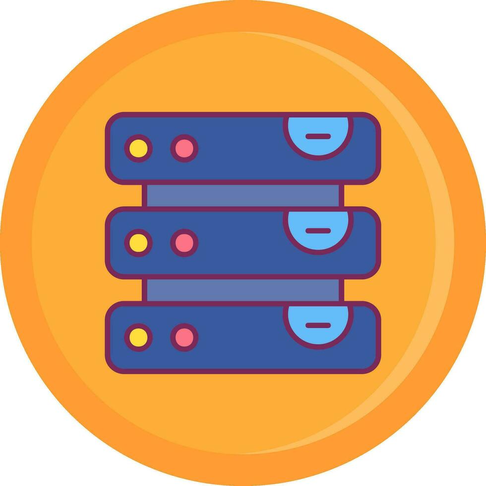 Database Line Filled Icon vector