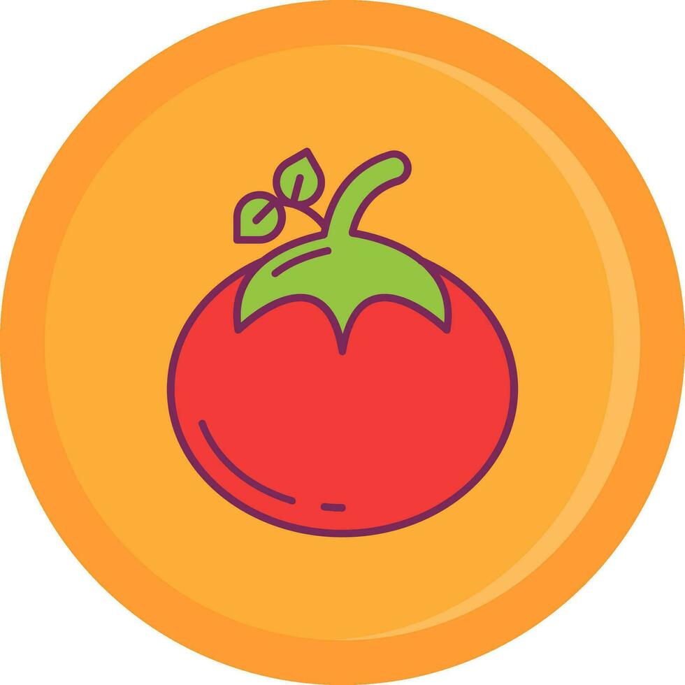 tomate línea lleno icono vector