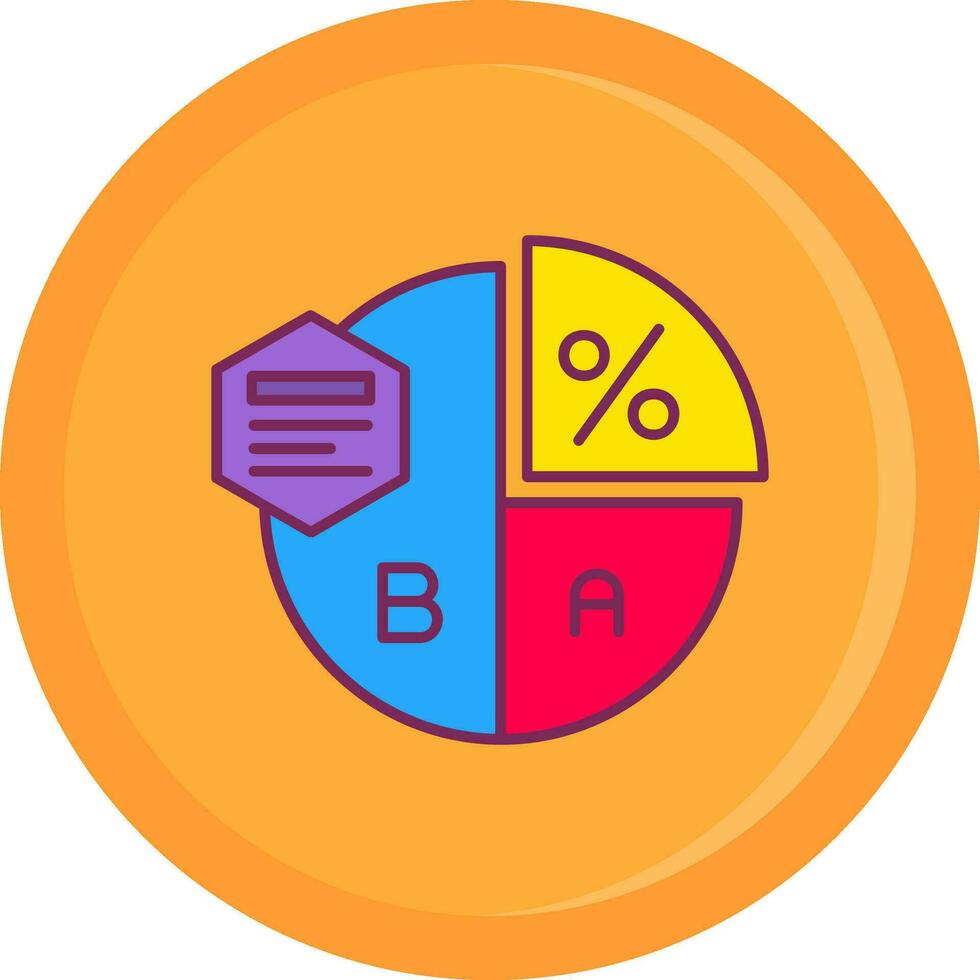 Pie chart Line Filled Icon vector