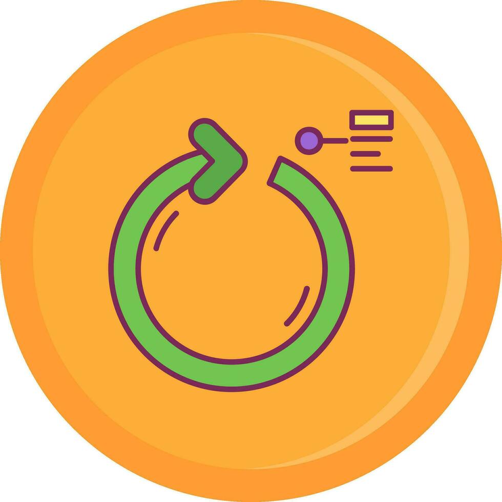 Circular Arrow Line Filled Icon vector