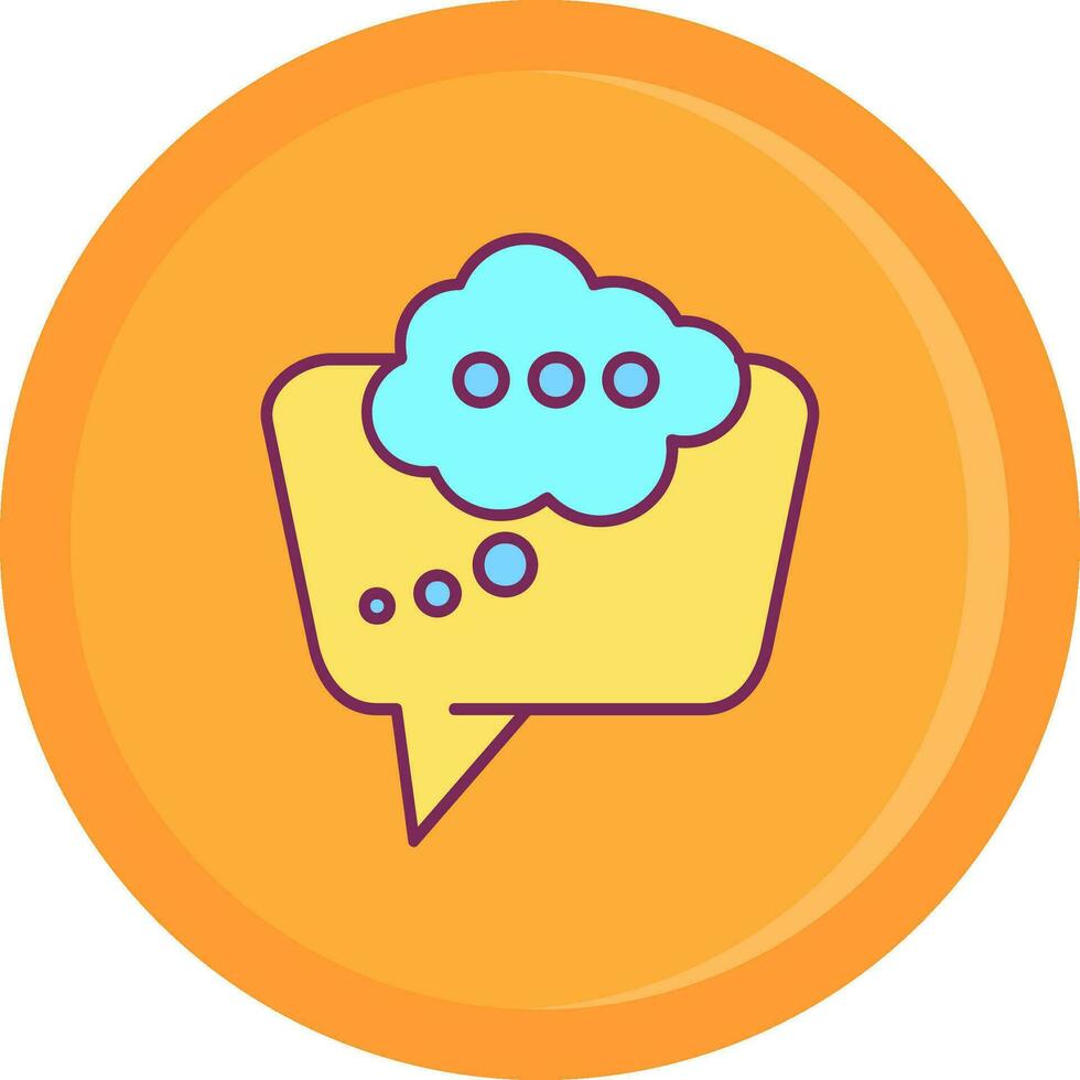 Thinking Line Filled Icon vector