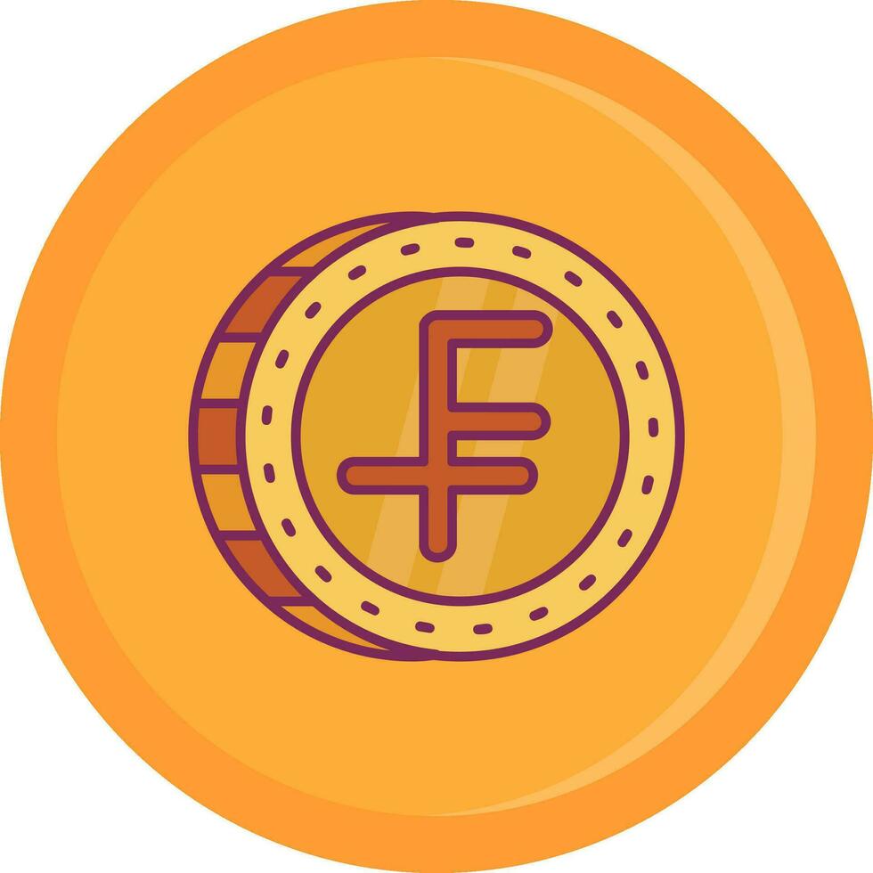 Swiss franc Line Filled Icon vector