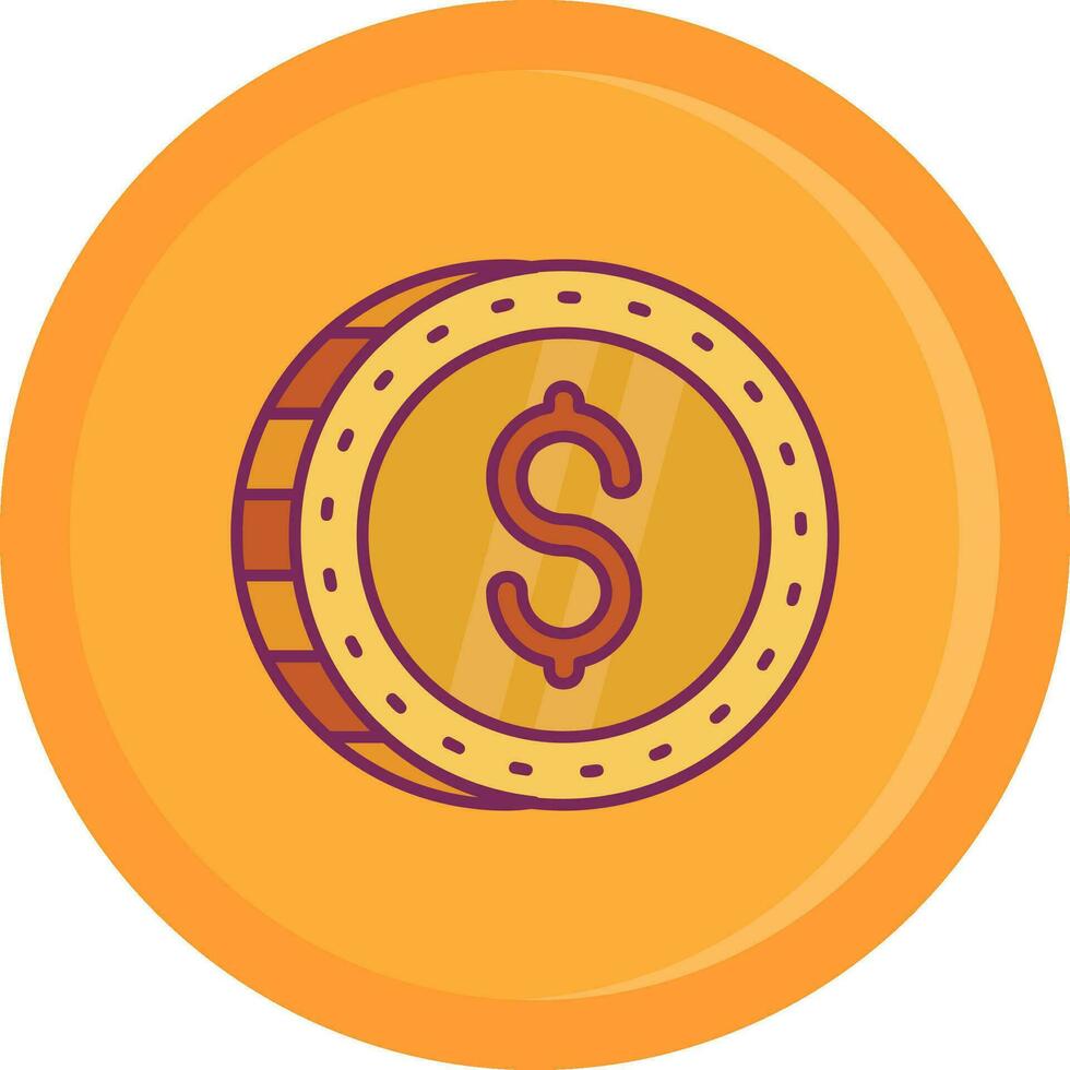 Dollar Line Filled Icon vector