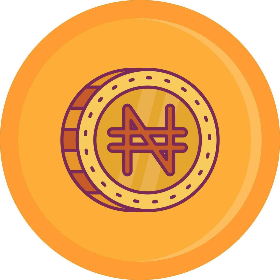 Naira Line Filled Icon vector