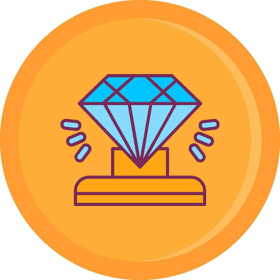 Diamond Line Filled Icon vector