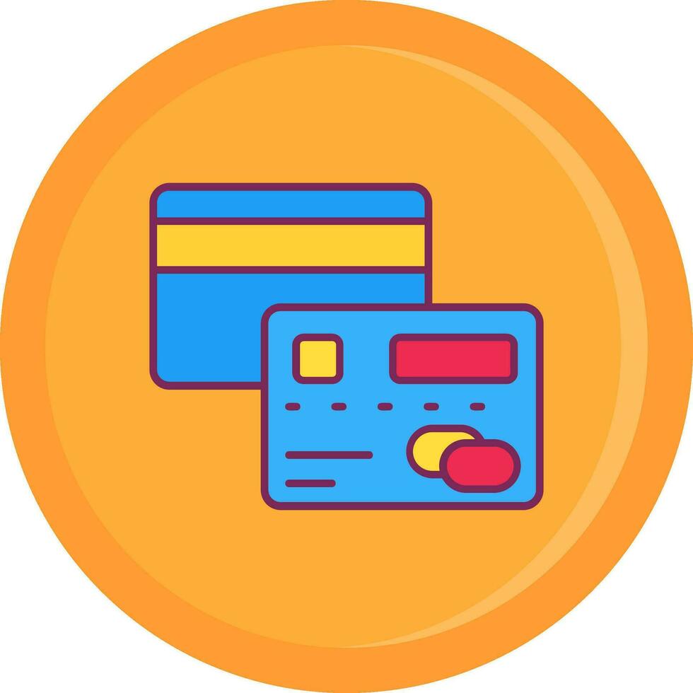 icono lleno de línea de tarjeta de crédito vector