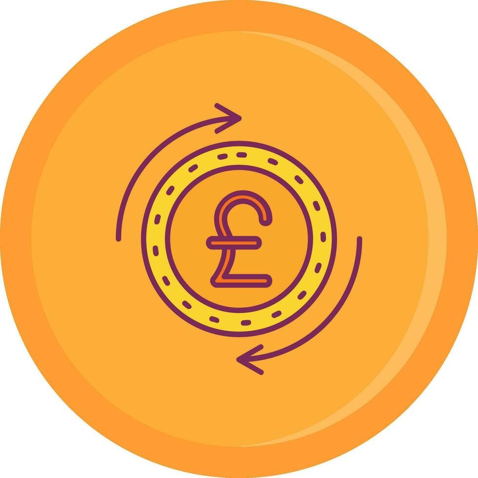 Pound Line Filled Icon vector