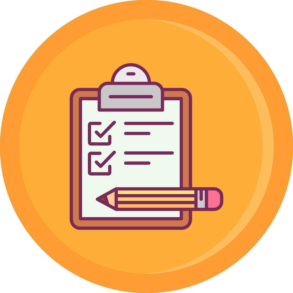 Exam Line Filled Icon vector