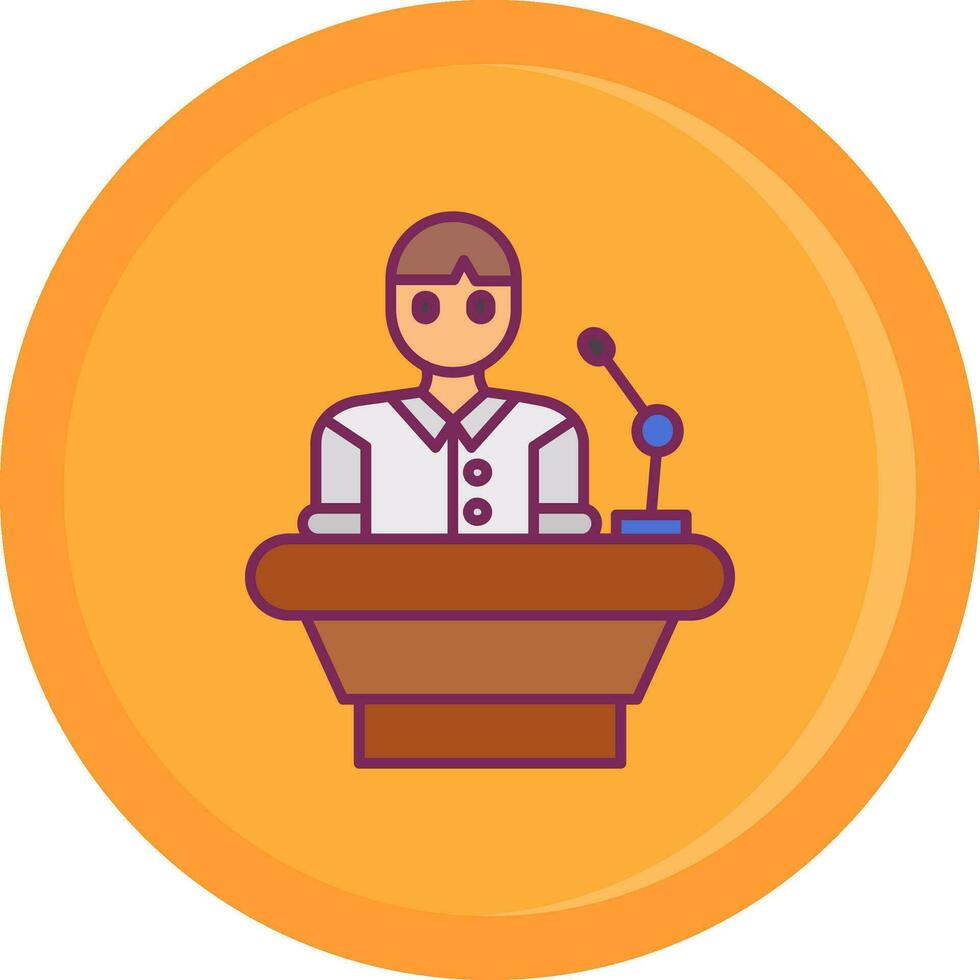 Lecturer Line Filled Icon vector