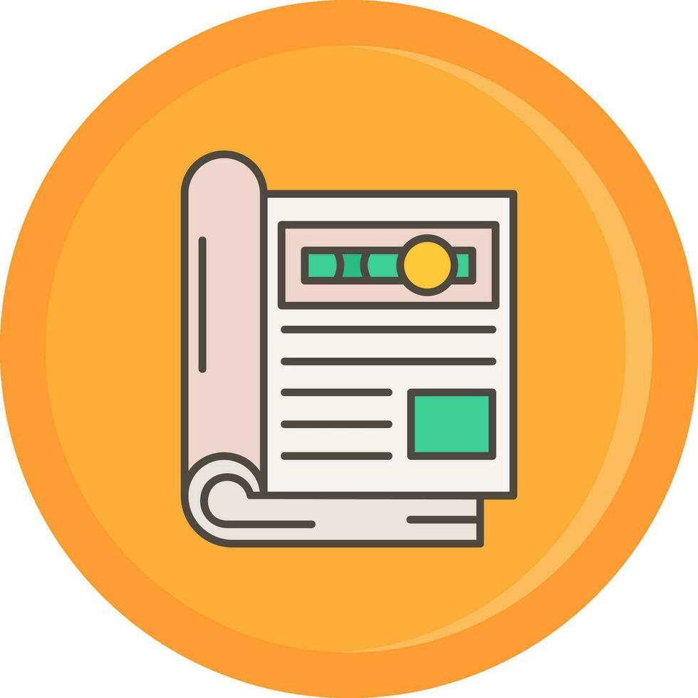 Magazine Line Filled Icon vector