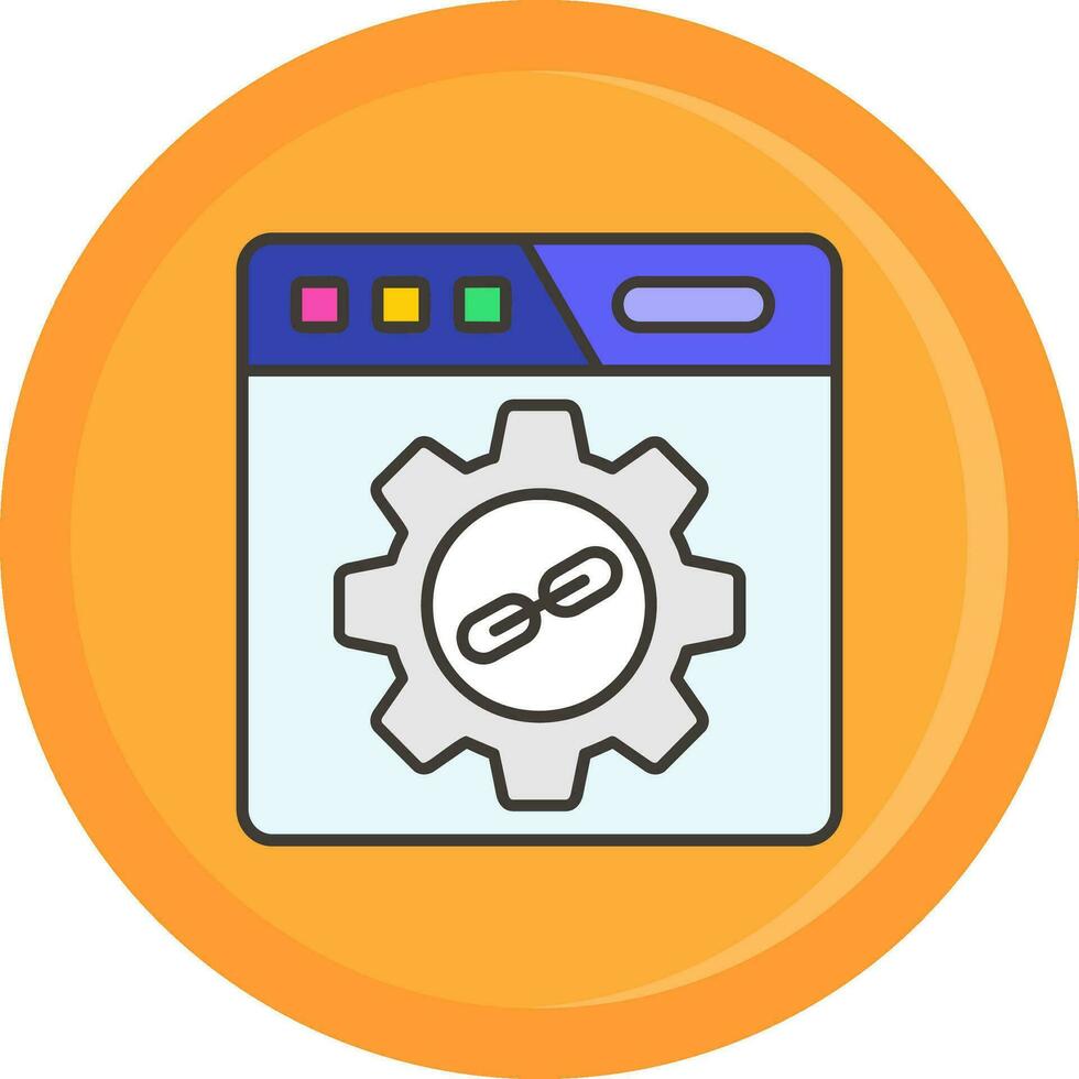 Backlink Line Filled Icon vector